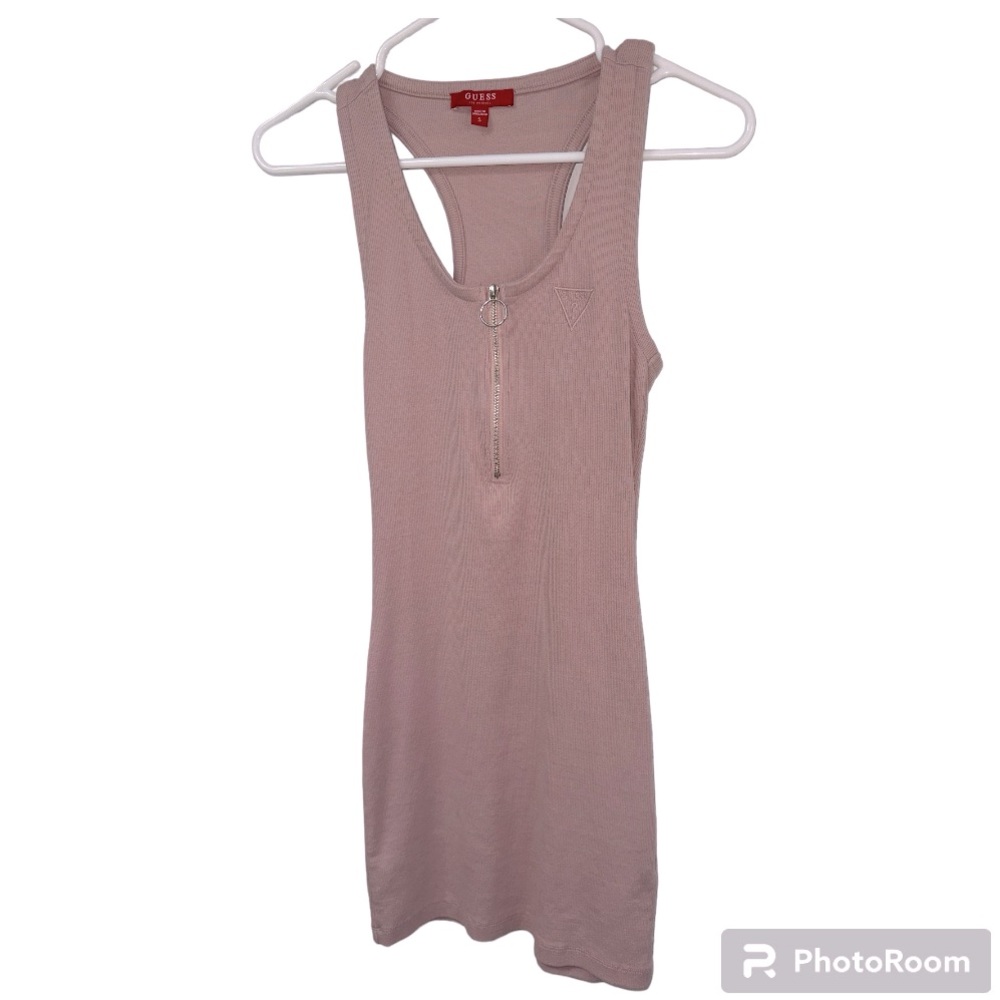 GUESS Ribbed racer back dress with zip down in front size small